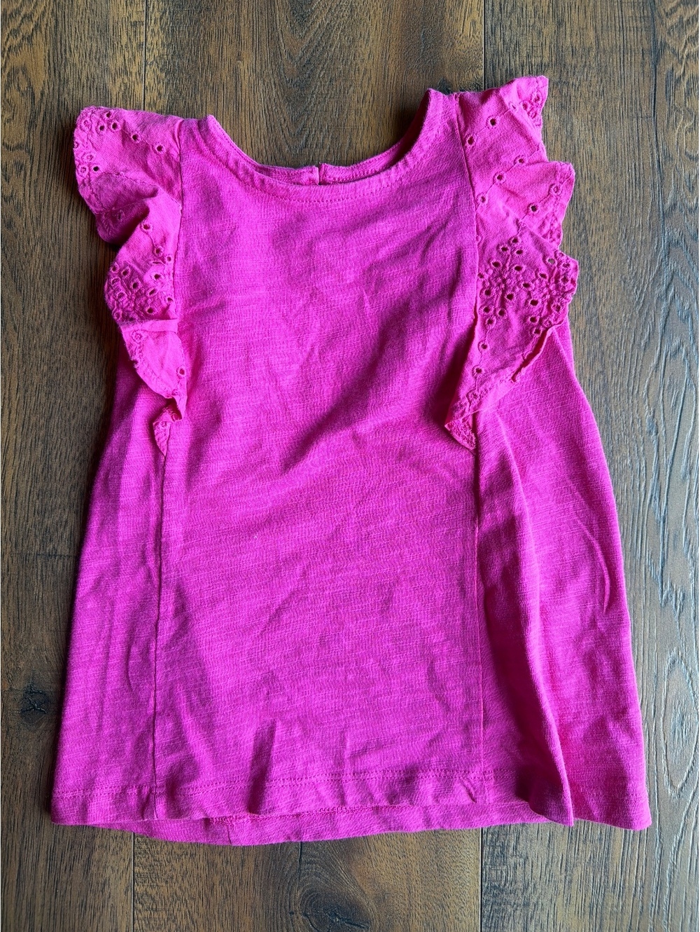 Crazy 8 Baby Girl Pink Eyelet Flutter Sleeve Top 6-12 Months